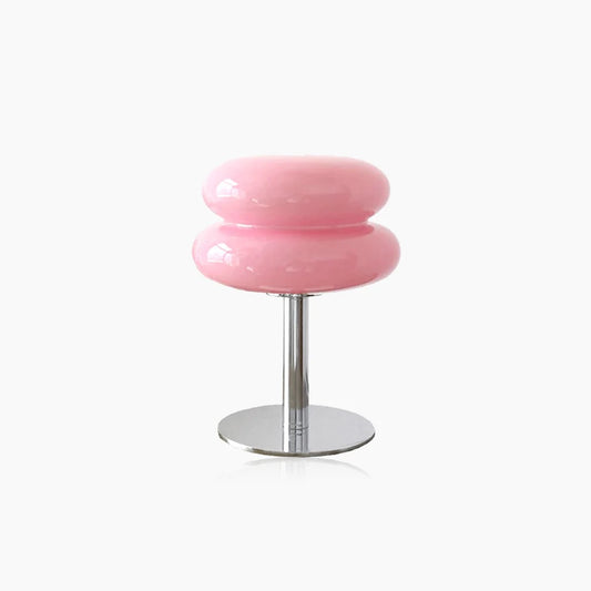 Pink Glass French Macaron Mid-Century Modern Lamp